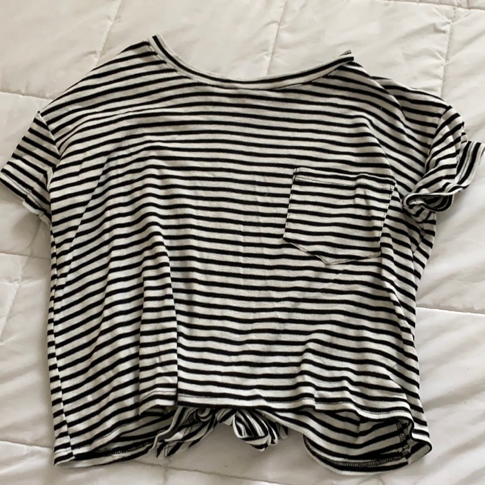 Open back striped blouse